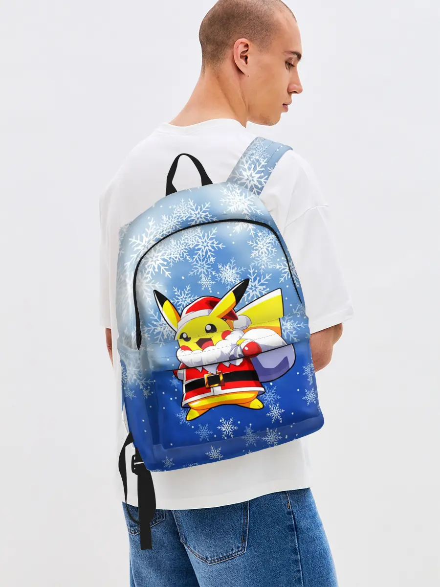 Рюкзак джинсовый / НОВОГОДНИЙ ПИКАЧУ