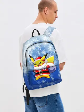 Рюкзак джинсовый / НОВОГОДНИЙ ПИКАЧУ