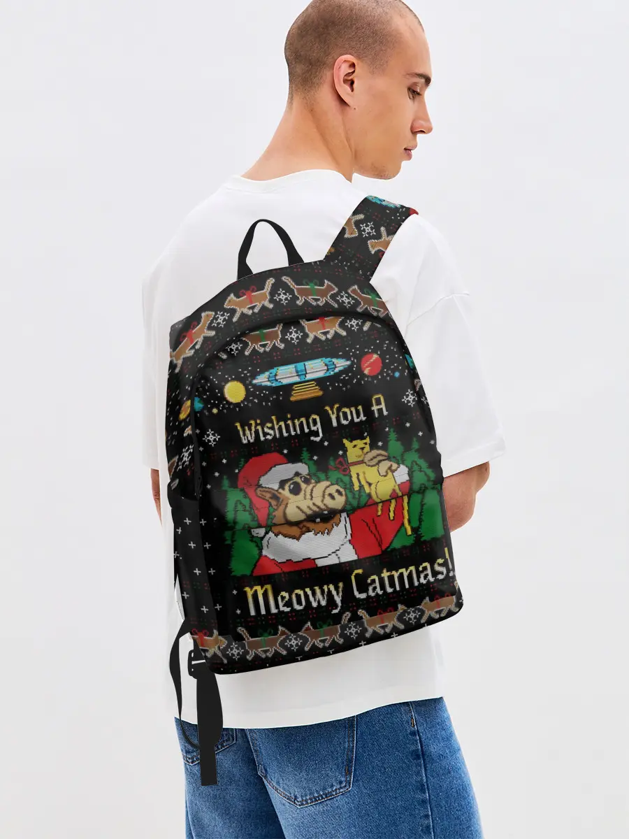 Рюкзак джинсовый / Wishing you a meowy catmas