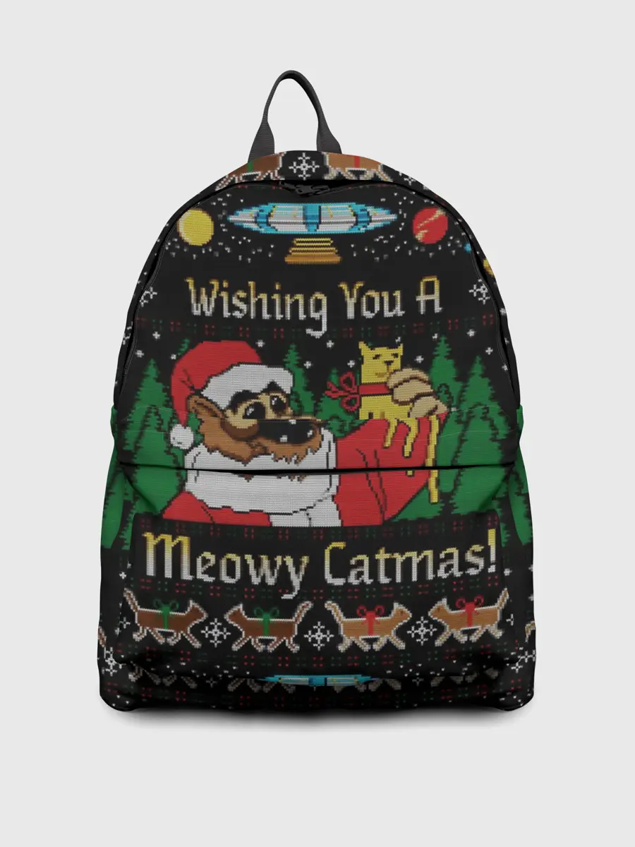 Рюкзак джинсовый / Wishing you a meowy catmas