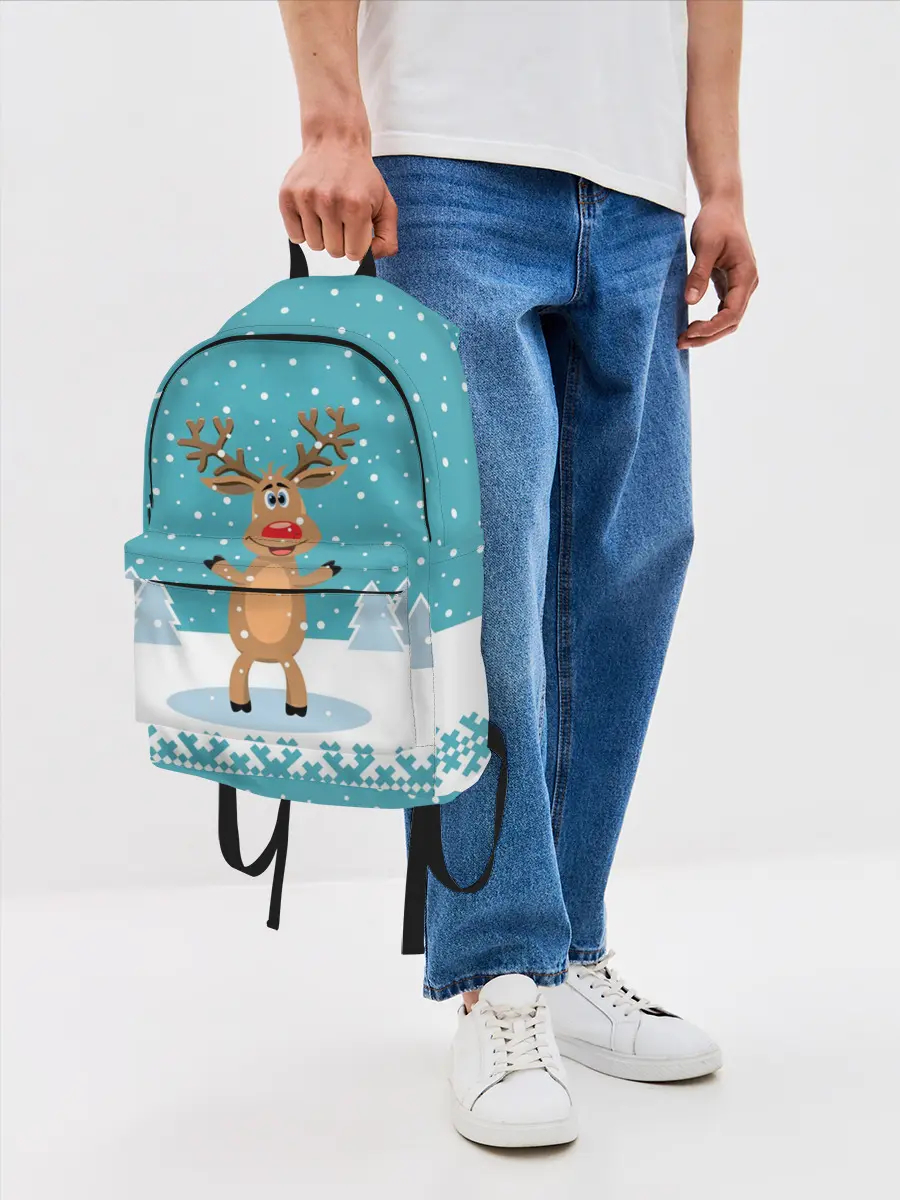 Рюкзак джинсовый / Иди, обниму! - Рудольф