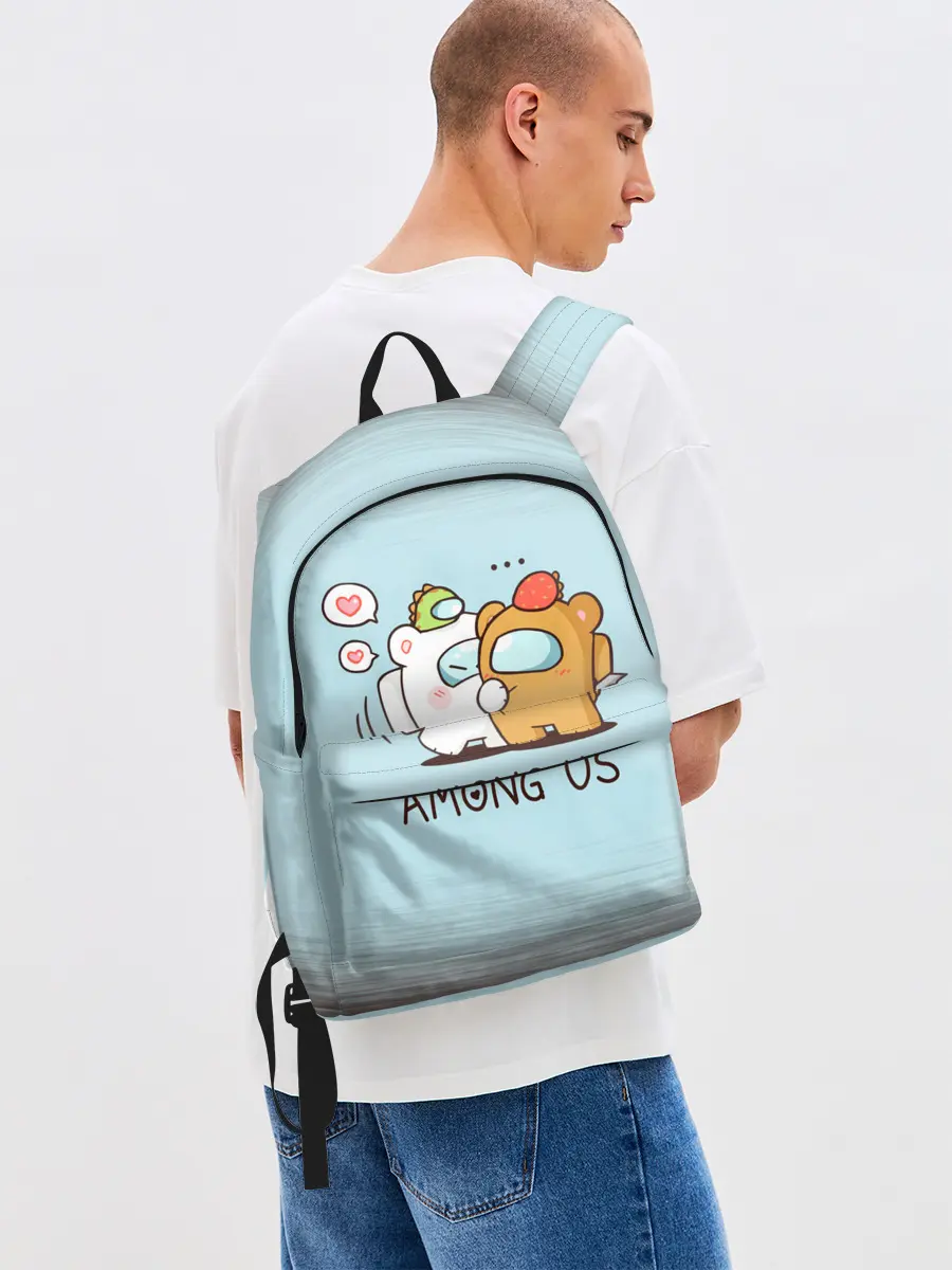 Рюкзак джинсовый / AMONG US - LOVE