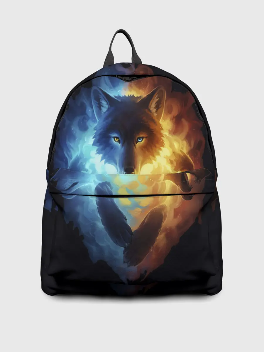 Рюкзак джинсовый / Волки в огне