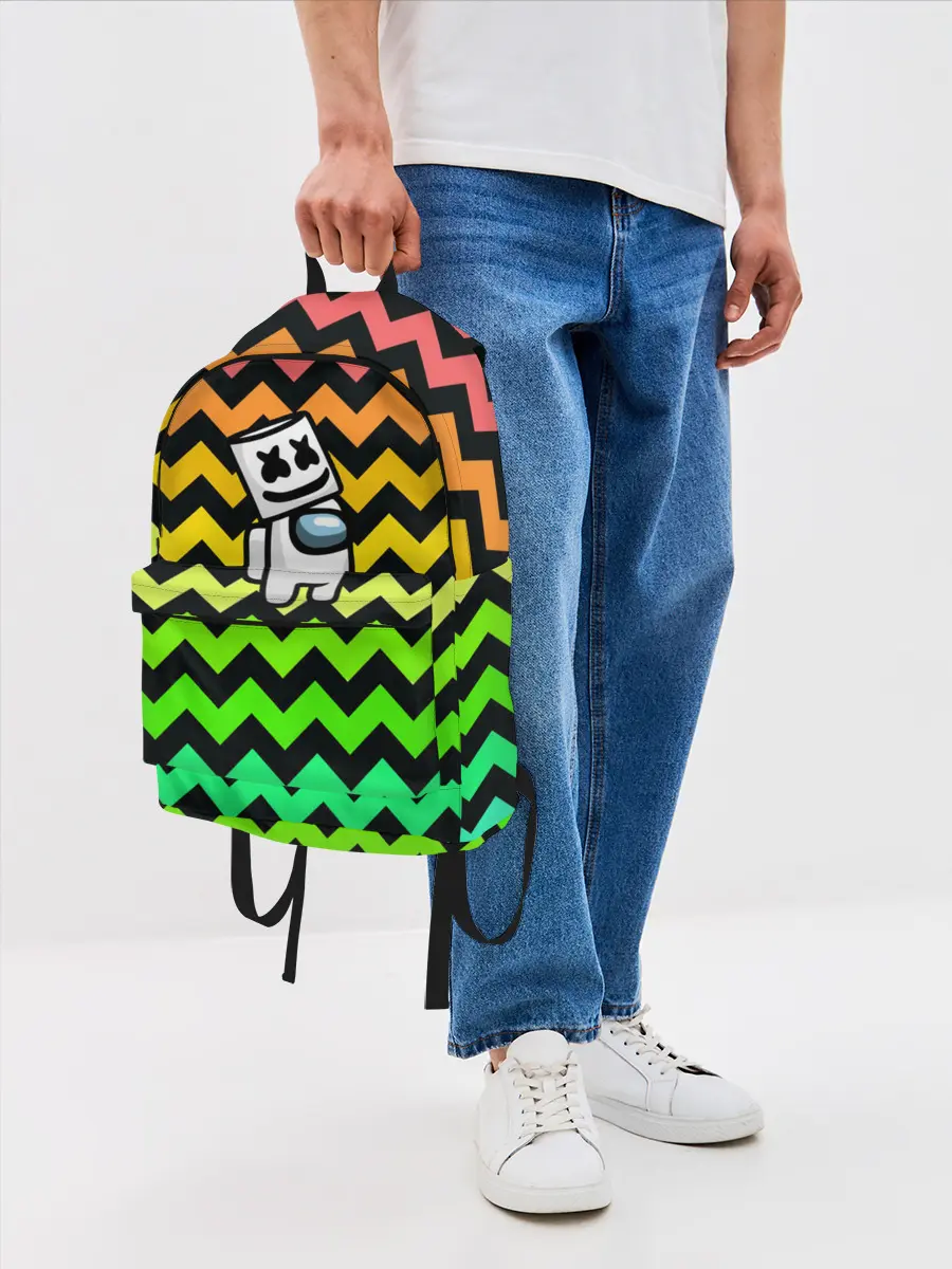 Рюкзак джинсовый / Among Us Marshmello