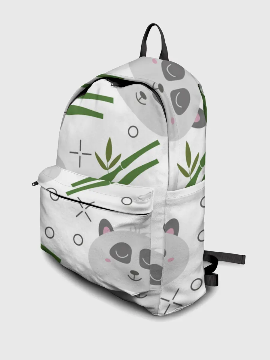 Рюкзак джинсовый / Панда с бамбуком