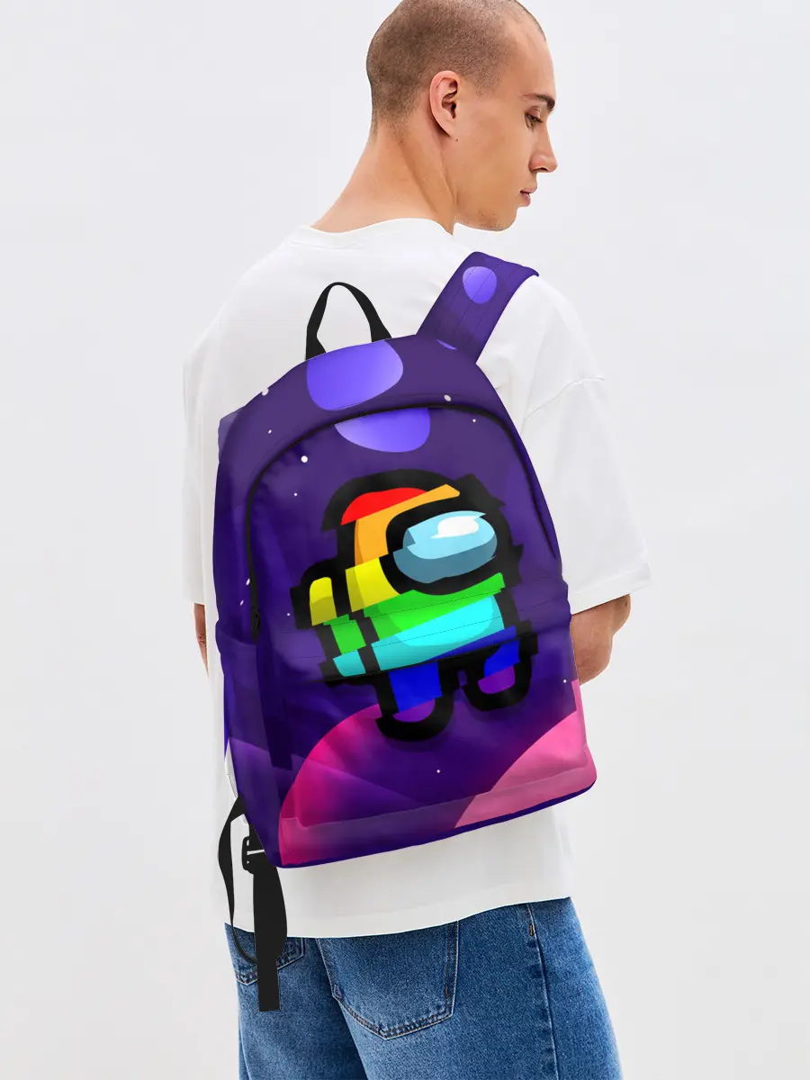 Рюкзак джинсовый / AMONG US - RAINBOW SPACE