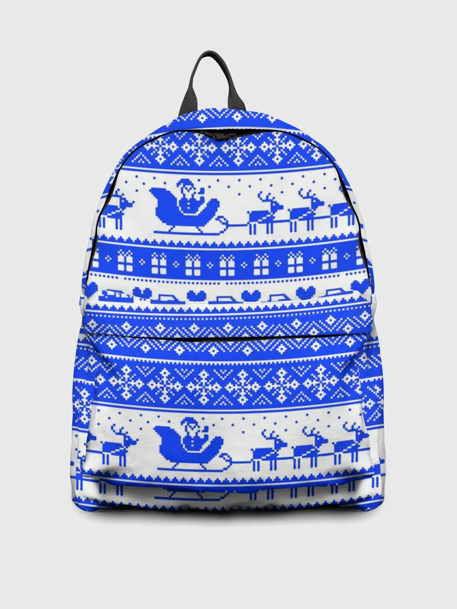 Рюкзак джинсовый / AMONG US НОВОГОДНИЙ УЗОР