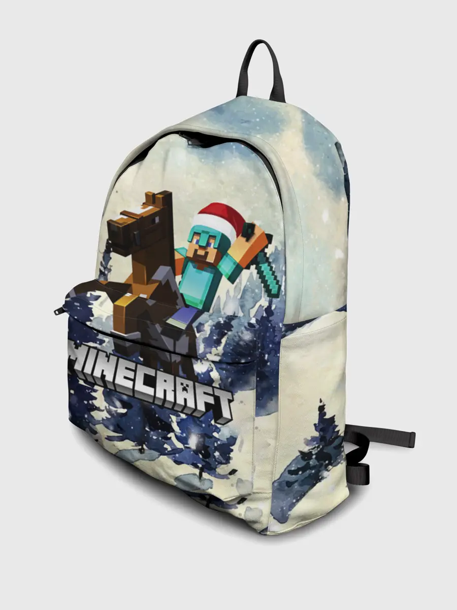 Рюкзак джинсовый / Зимний Майнкрафт