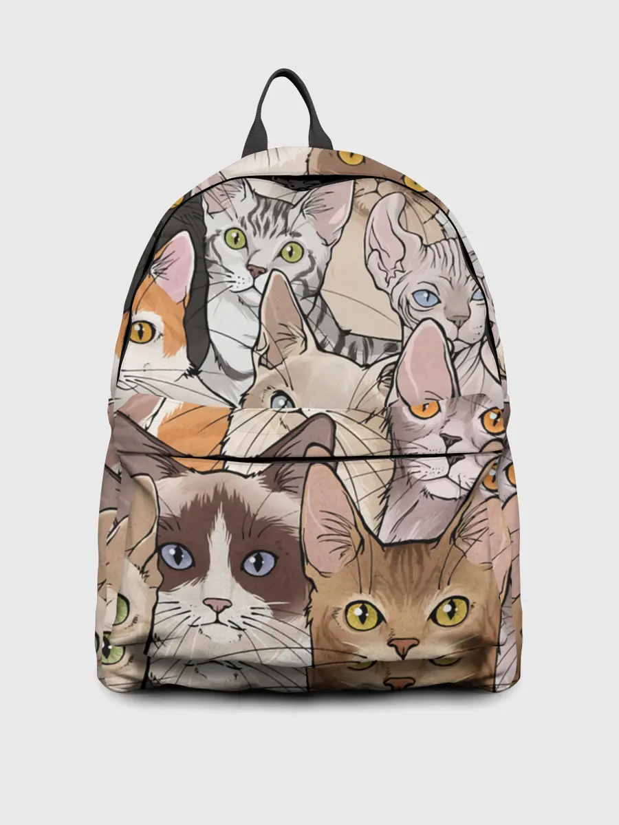 Рюкзак джинсовый / Котики