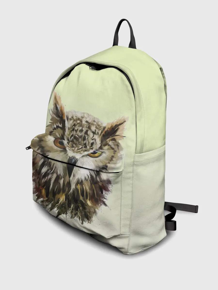 Рюкзак джинсовый / арт сова яркая