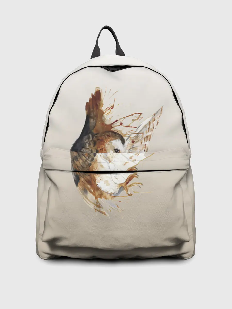 Рюкзак джинсовый / летящая сова рисунок