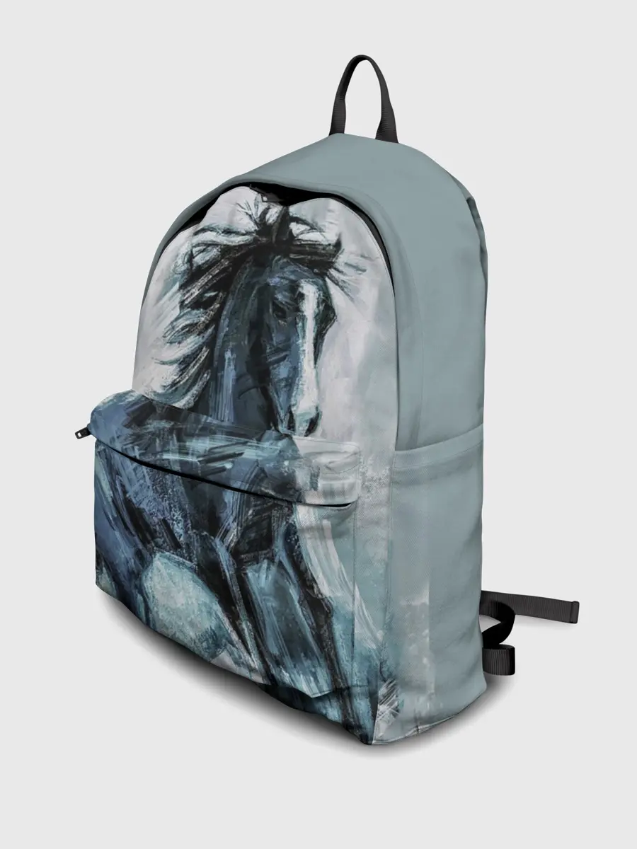 Рюкзак джинсовый / нарисованный конь