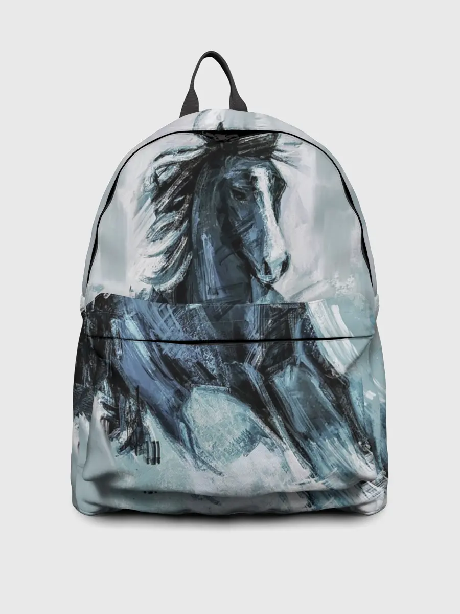 Рюкзак джинсовый / нарисованный конь