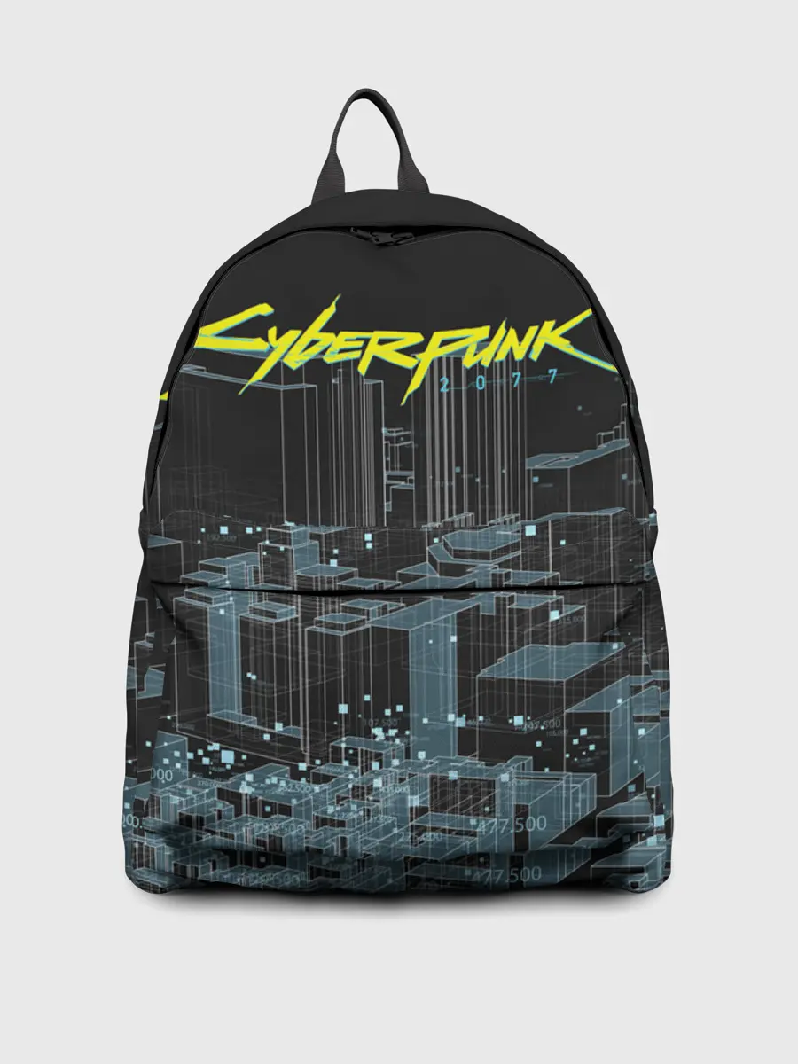 Рюкзак джинсовый / Город CYBERPUNK 2077