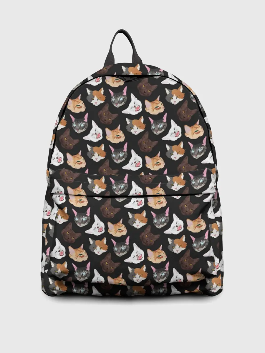 Рюкзак джинсовый / Много котов