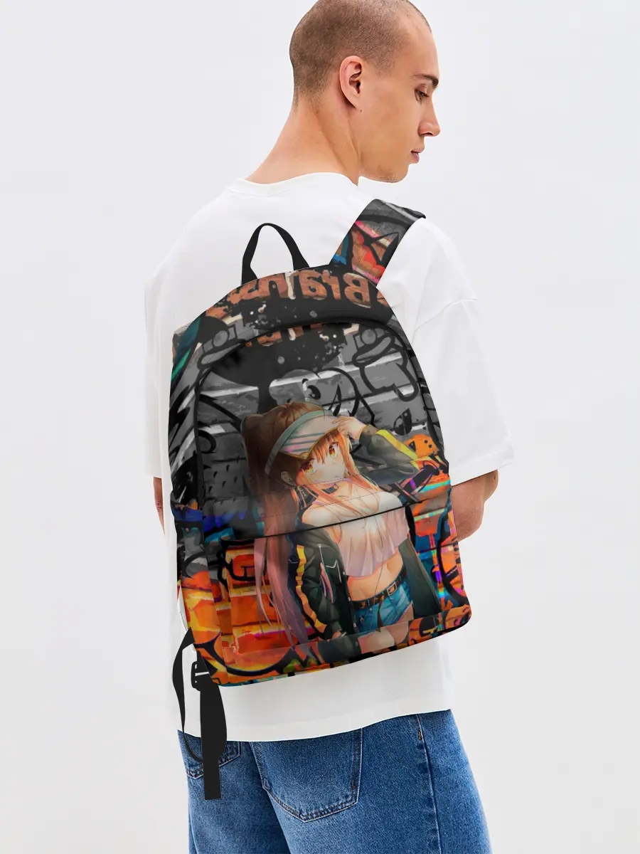 Рюкзак джинсовый / Anime Girl with Graffiti