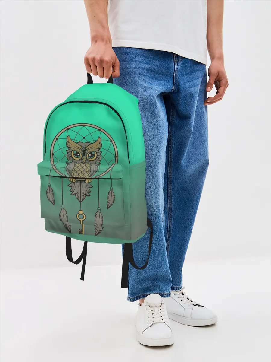 Рюкзак джинсовый / сова ловец снов