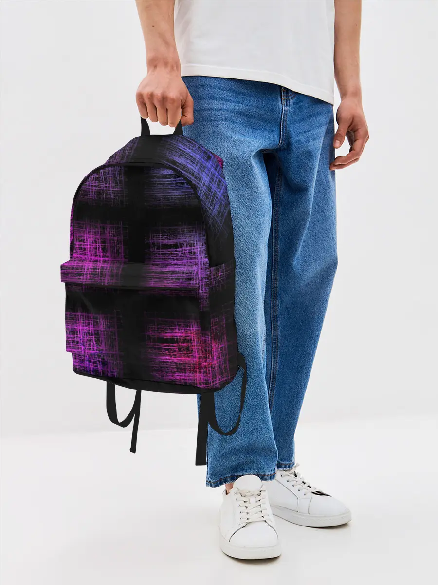 Рюкзак джинсовый / Неоновая абстракция