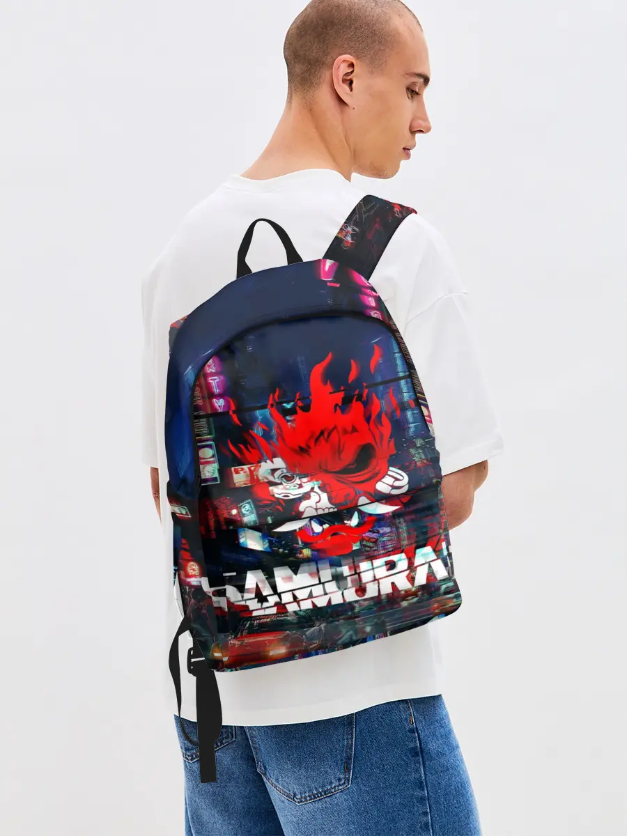 Рюкзак джинсовый / Киберпанк 2077 глитч