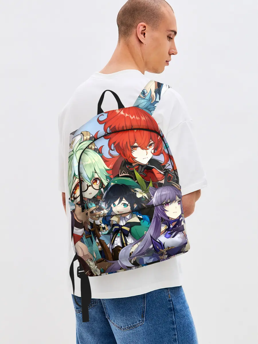 Рюкзак джинсовый / Персонажи Genshin Impact