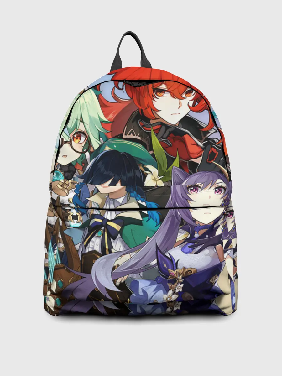 Рюкзак джинсовый / Персонажи Genshin Impact