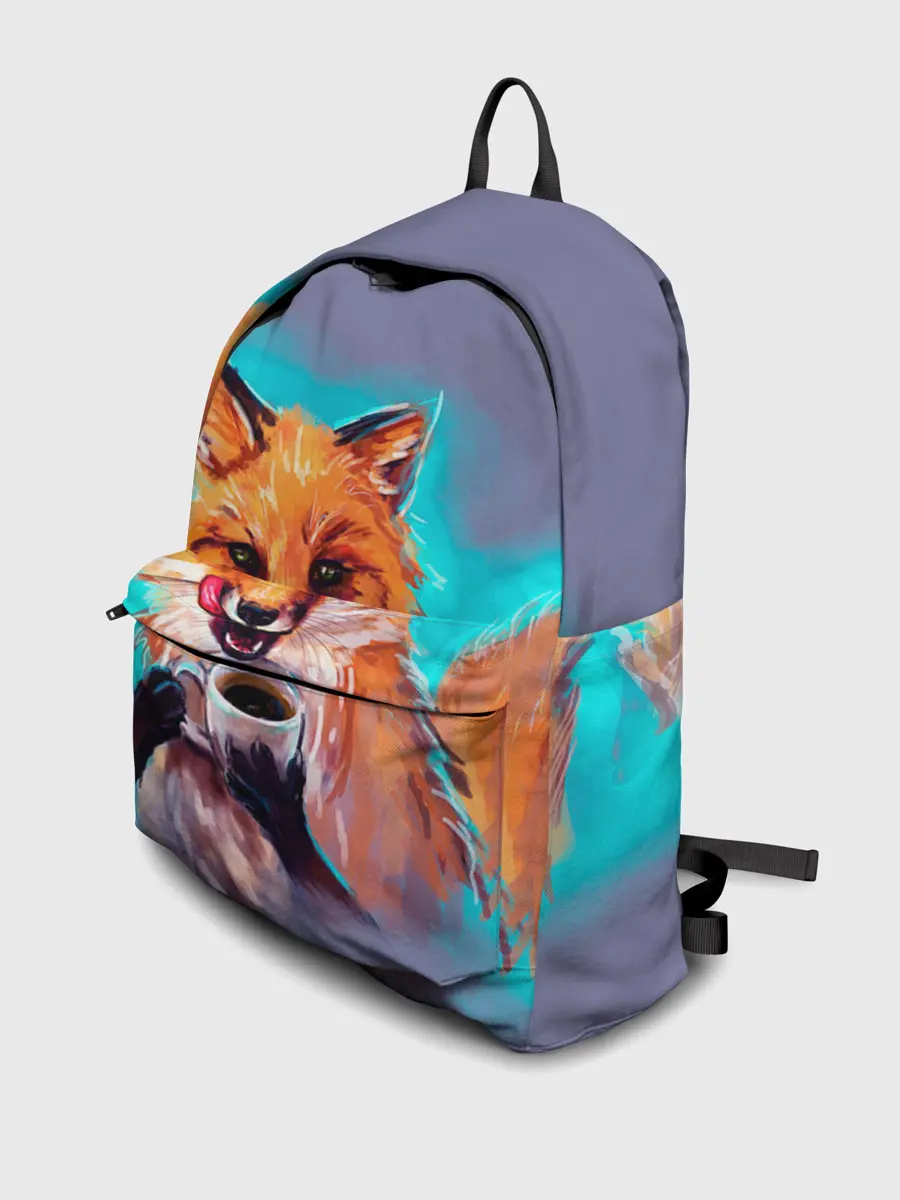 Рюкзак джинсовый / Лиса с кофе