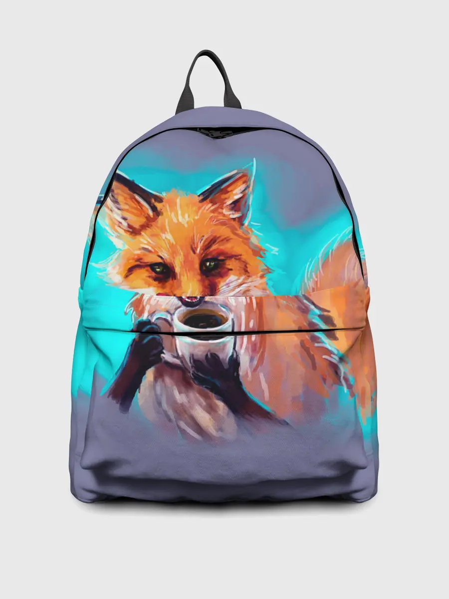 Рюкзак джинсовый / Лиса с кофе