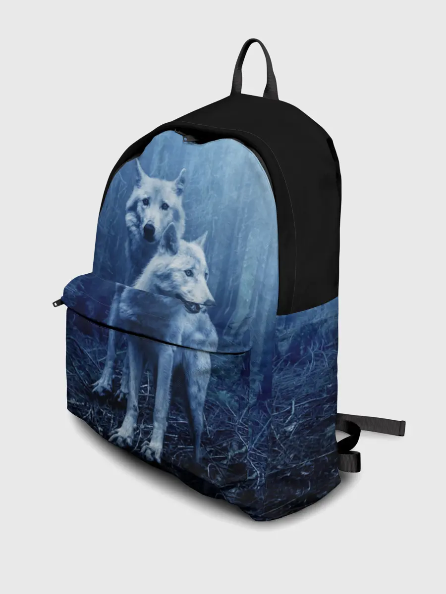 Рюкзак джинсовый / Волки