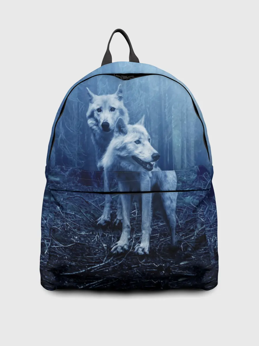 Рюкзак джинсовый / Волки