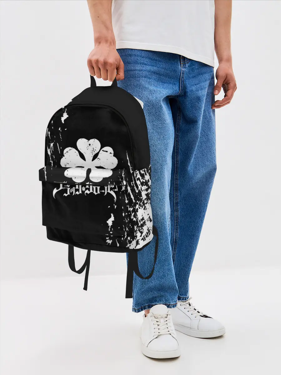 Рюкзак джинсовый / Черный Клевер затертый фон