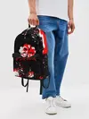 Рюкзак джинсовый / Черный Клевер с ярким красным куском