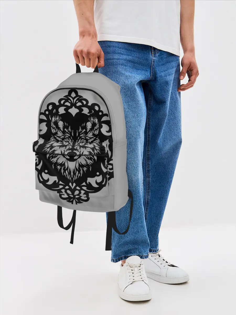 Рюкзак джинсовый / Благородный серый волк