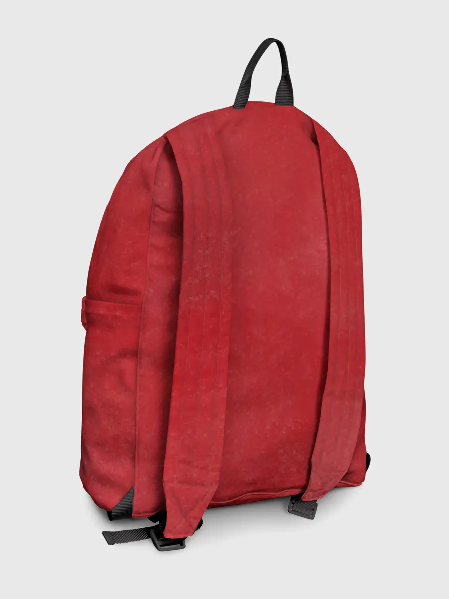 Рюкзак джинсовый / Человек Бензопила на красном фоне