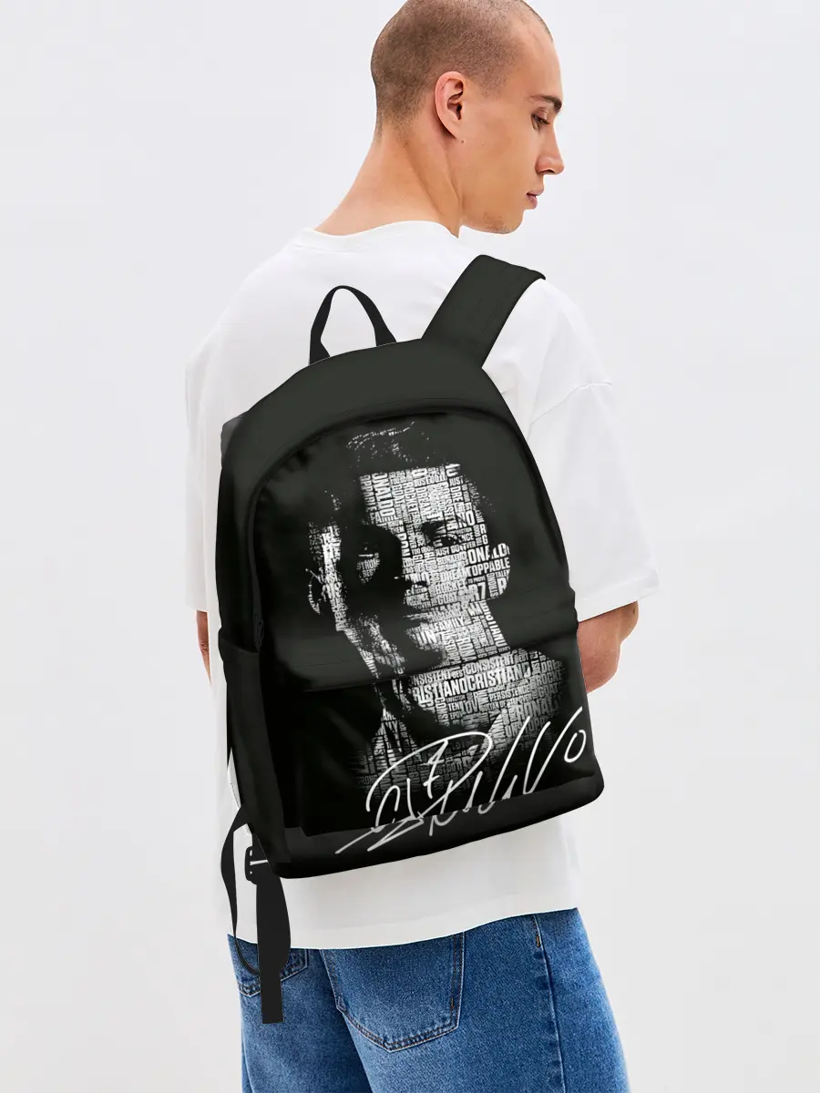 Рюкзак джинсовый / Кристиано Рональдо автограф