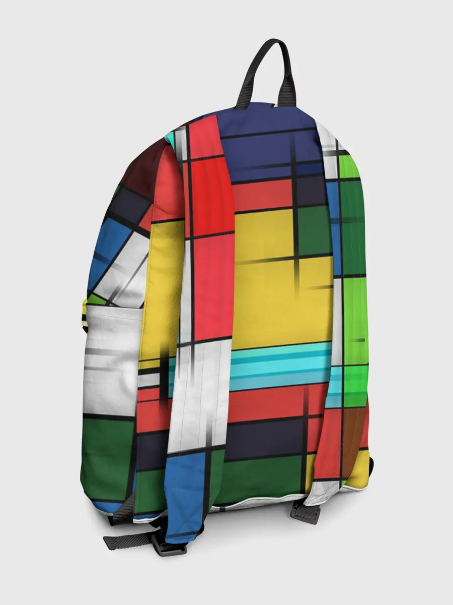 Рюкзак джинсовый / абстрактные фигуры цвета