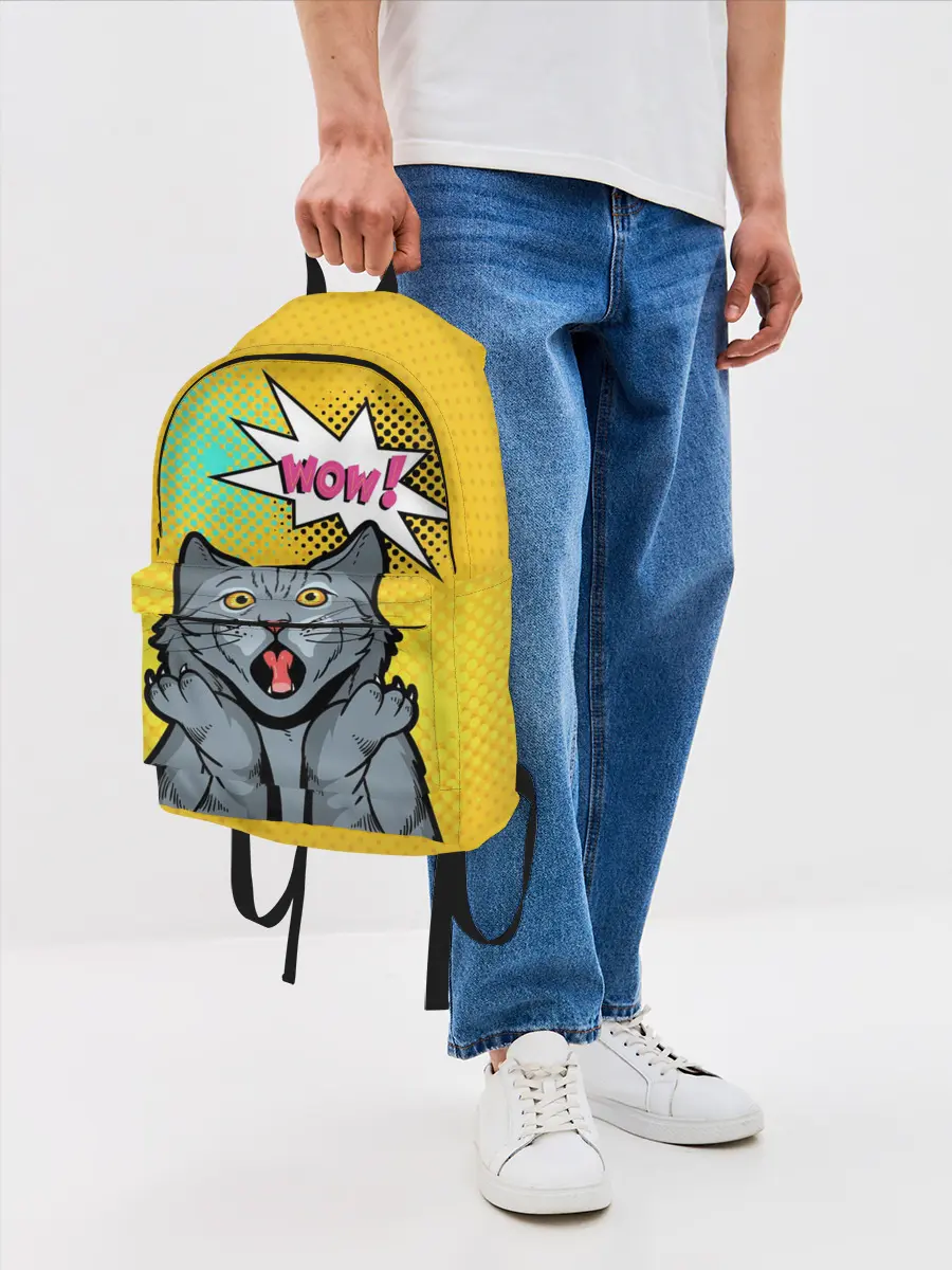 Рюкзак джинсовый / Pop Art Cat | Wow