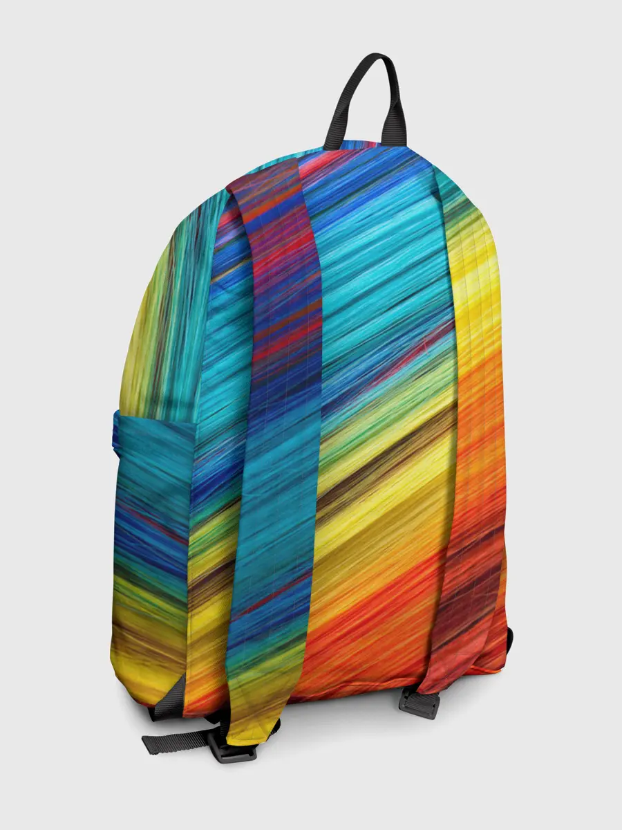 Рюкзак джинсовый / цветной мех диагональ