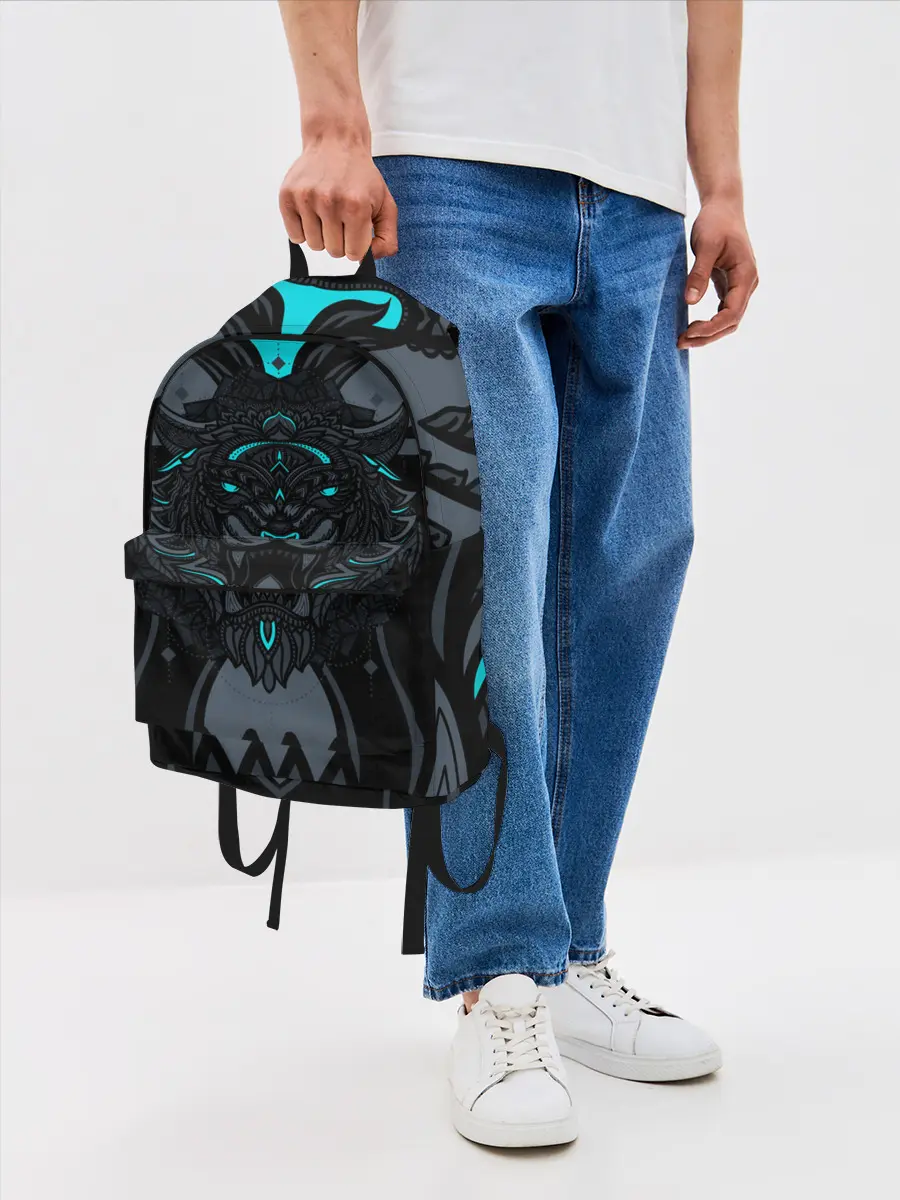 Рюкзак джинсовый / Рисунок тигр