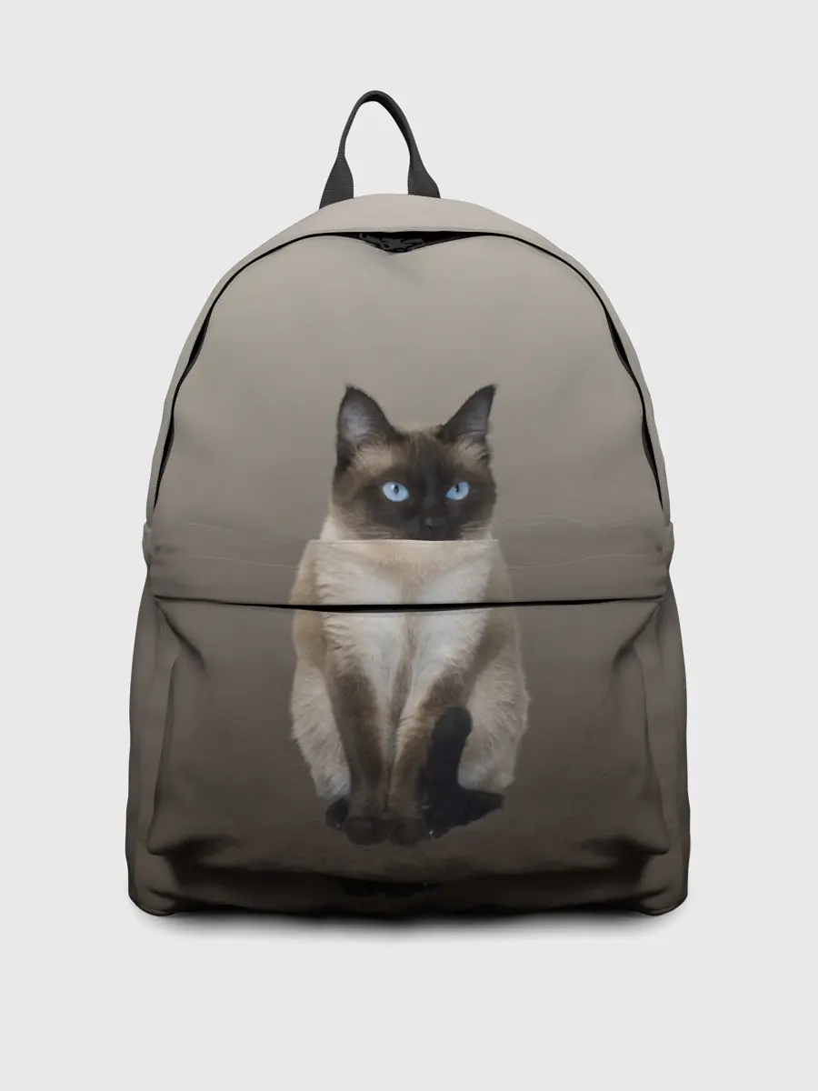 Рюкзак джинсовый / Сиамский кот голубые глаза