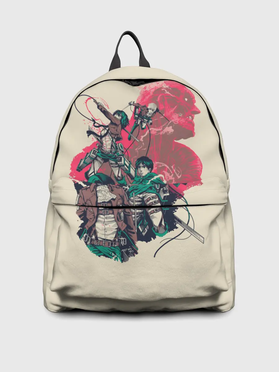 Рюкзак джинсовый / Эрен, Микаса, Армин, Леви и Титан