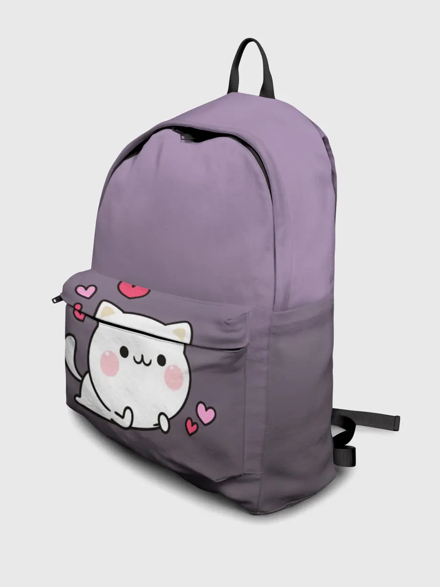 Рюкзак джинсовый / влюбленный котенок