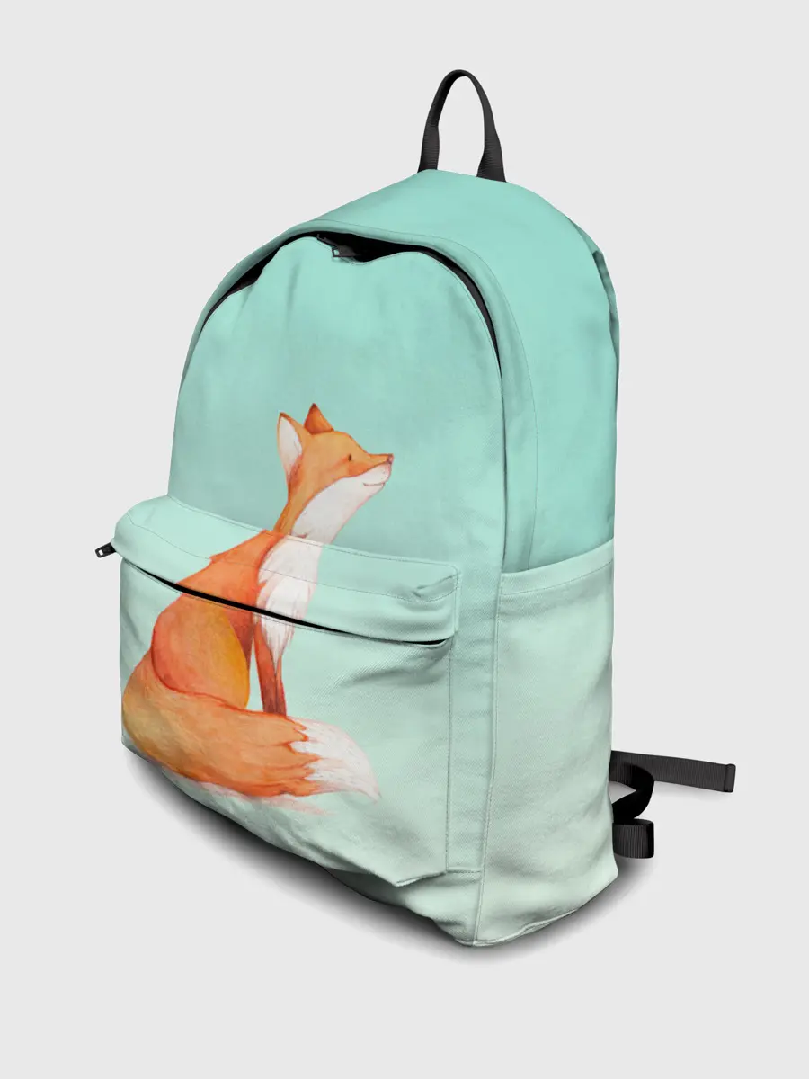 Рюкзак джинсовый / нарисованный лисенок