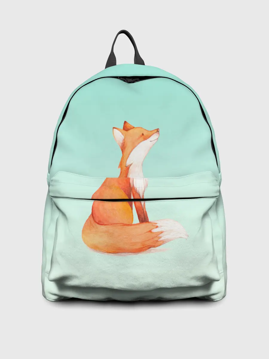 Рюкзак джинсовый / нарисованный лисенок