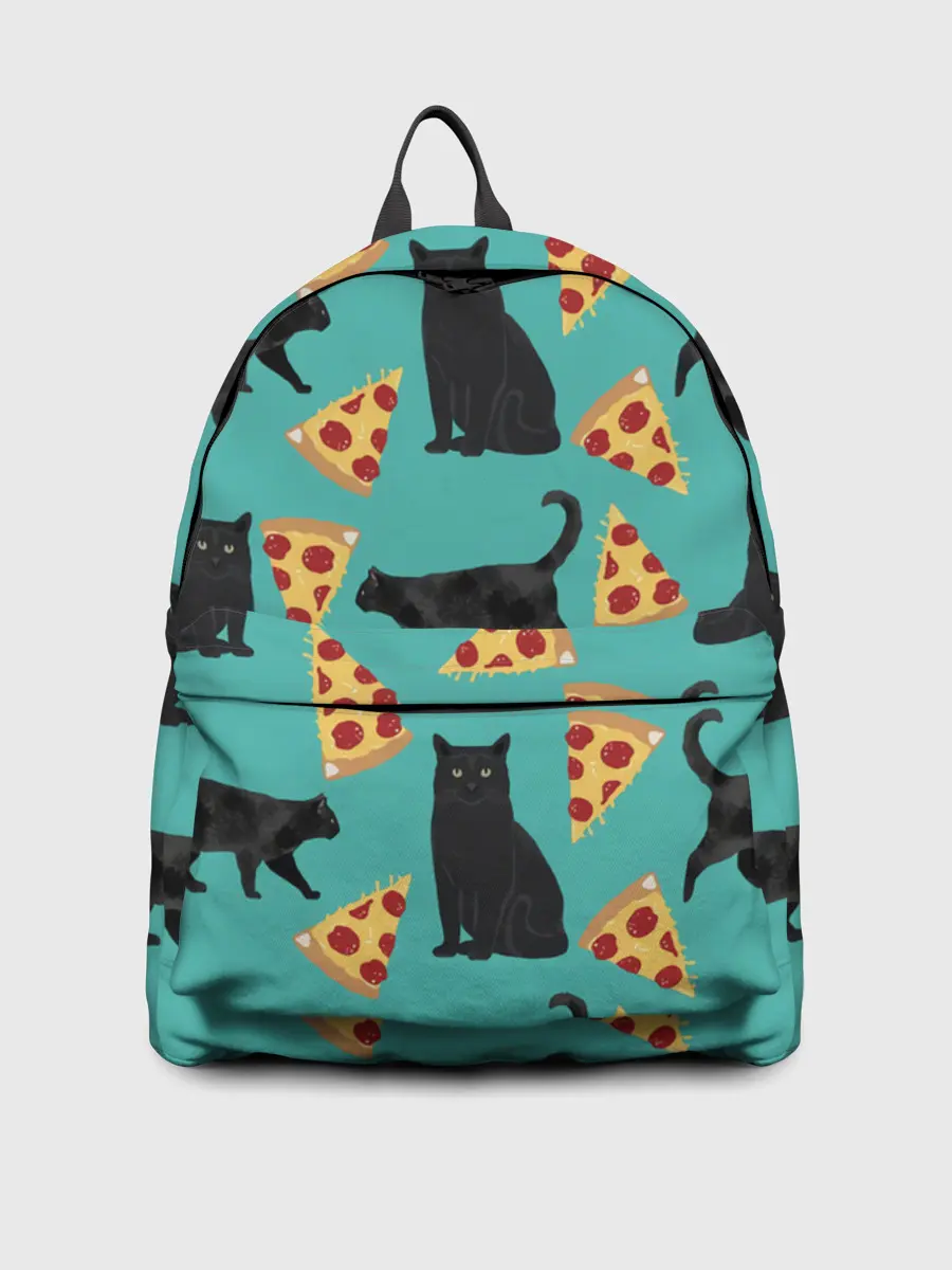 Рюкзак джинсовый / Котики и Пиццы