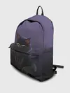 Рюкзак джинсовый / черный кот на фиолетовом