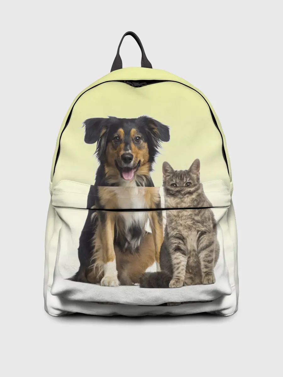 Рюкзак джинсовый / кошка и собака друзья