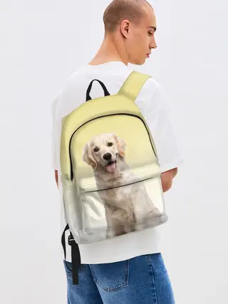 Рюкзак джинсовый / Лабрадор ретривер пес