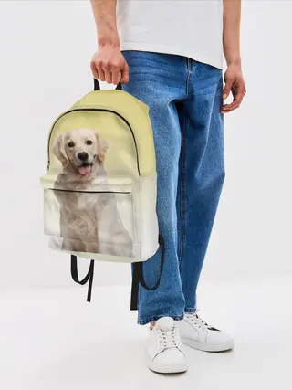 Рюкзак джинсовый / Лабрадор ретривер пес