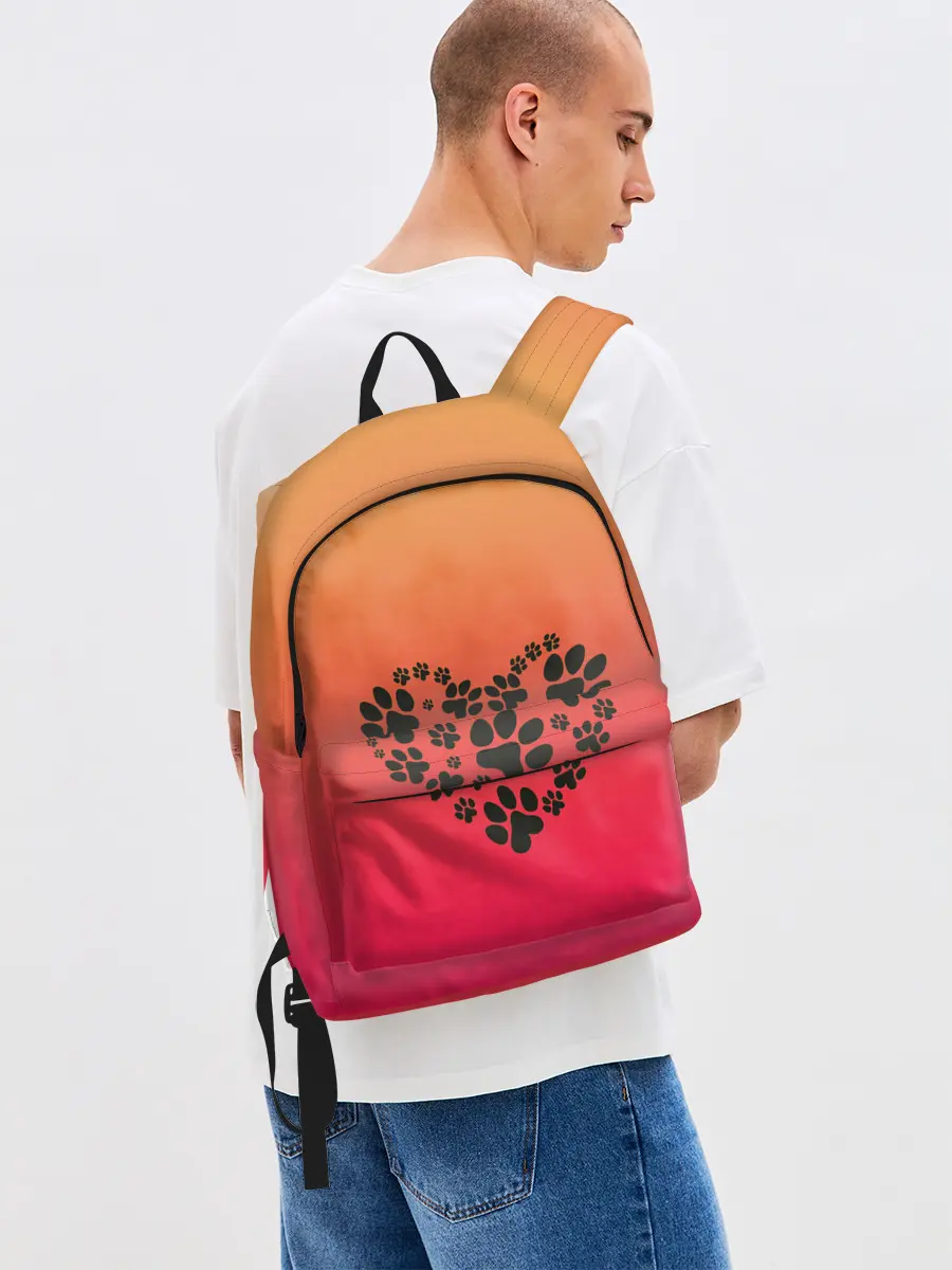 Рюкзак джинсовый / сердечко из следов собаки