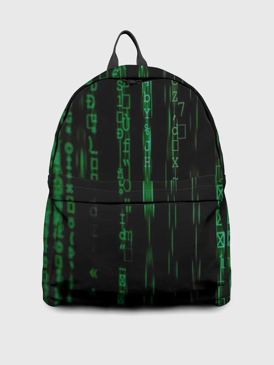 Рюкзак джинсовый / Матрица букв и чисел